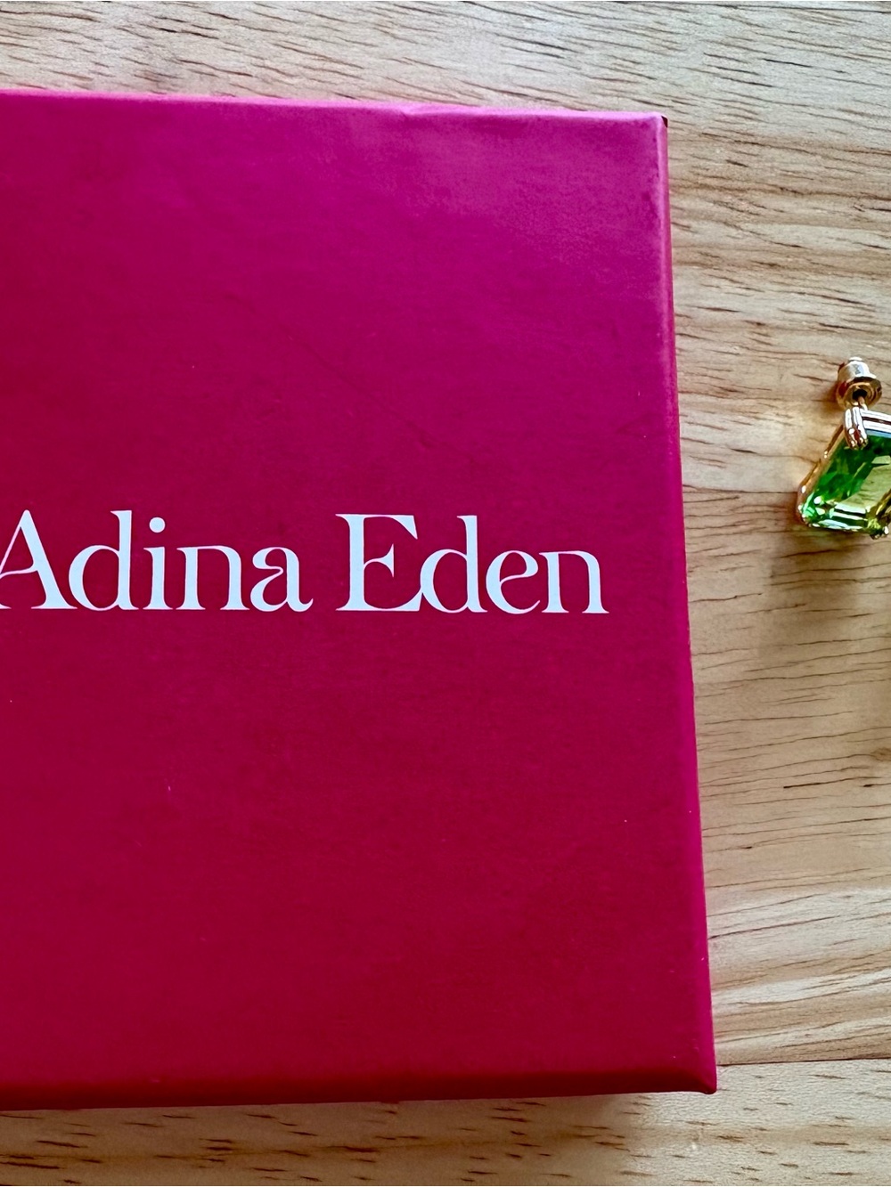 Green Large Emeral Cut Stud Earring